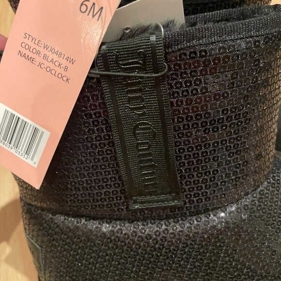Juicy Couture Black Sparkly "Uggs" Boot Women's Size 6 - Picture 7 of 8